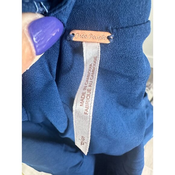 FREE PEOPLE Blue Lace Cutout Miji Dress Size Small - Picture 4 of 7